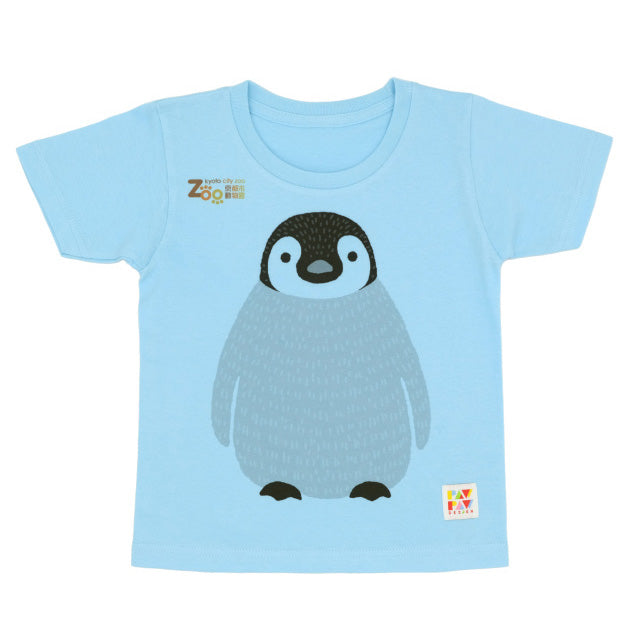 【PAWPAW DESIGN × 京都市動物園】子ども用Tシャツ「コウテイペンギン」（white/pink/blue）100・110・120サイズ