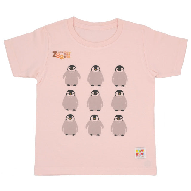 【PAWPAW DESIGN × 京都市動物園】子ども用Tシャツ「コウテイペンギン9」（white/pink/blue）100・110・120サイズ